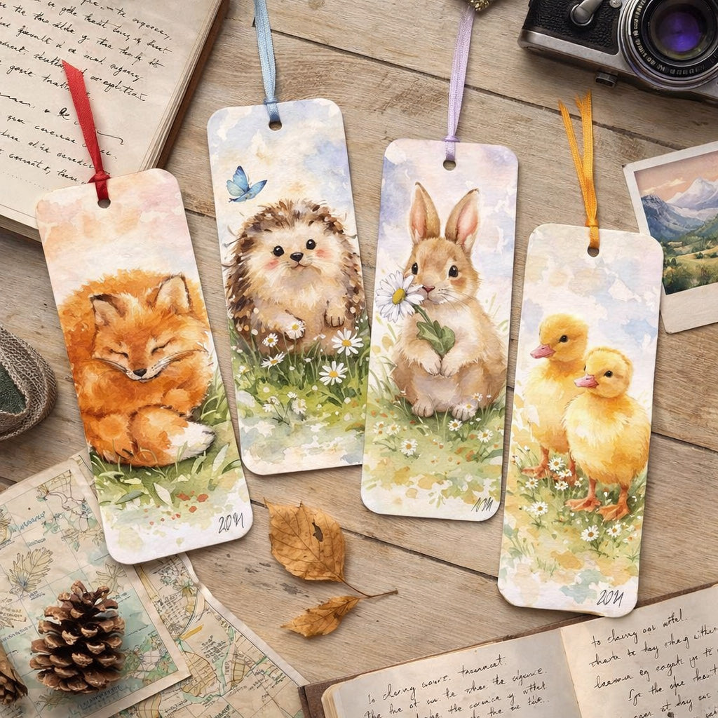 🐾 Cute Animals Bookmark [Set of 4]